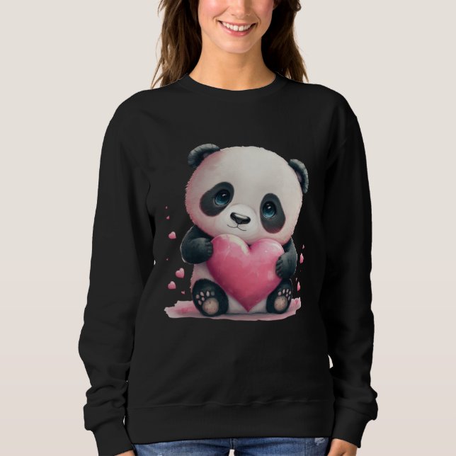Moletom Cute Adorable Baby Panda Love Heart (Frente)