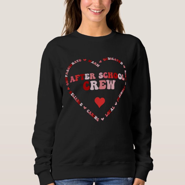 Moletom Cute After School Crew Valentines Day Heart (Frente)