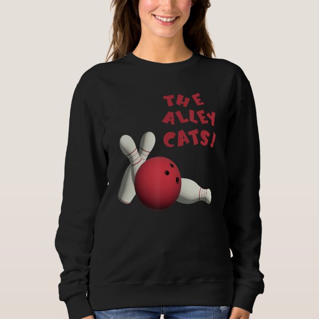 Moletom Cute Alley Cats Bowlers Teams Tournaments (Frente)