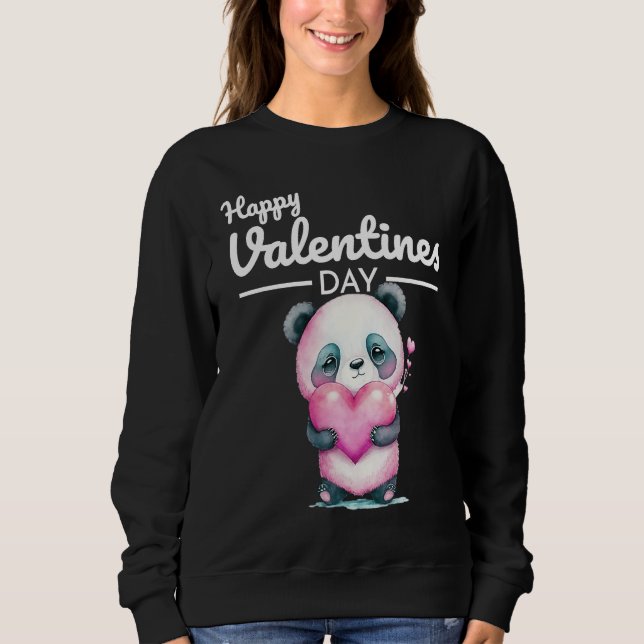 Moletom Cute Animal Heart Panda  Happy Valentine Day  5 (Frente)