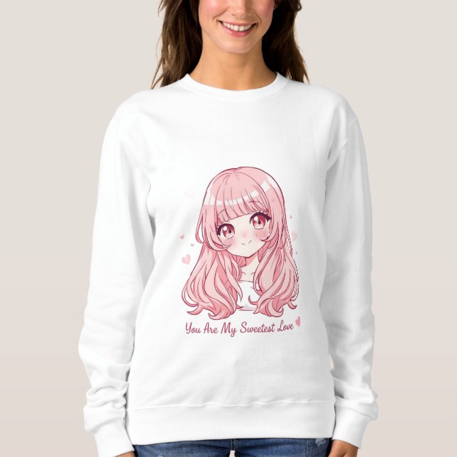 Moletom Cute Anime Valentine Sweatshirt (Frente)