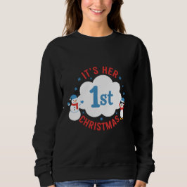 Moletom Cute Baby Girl First Xmas Funny Holiday Winter Fam