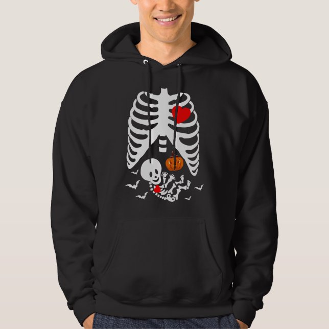 Moletom Cute Baby Skeleton Pregnancy Announcement Happy Ha (Frente)