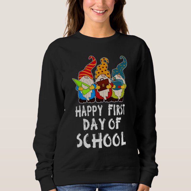 Moletom Cute Back to School Teacher Gnome Happy First Day  (Frente)
