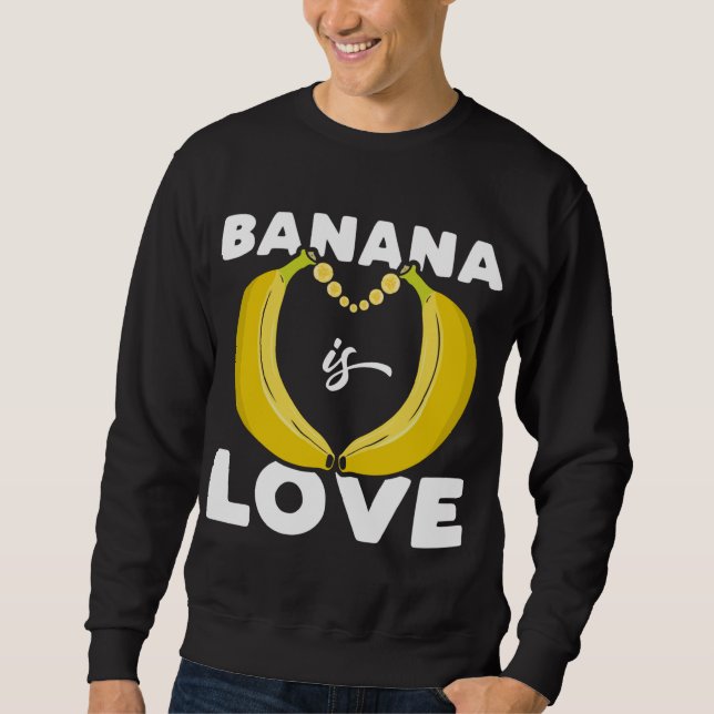 Moletom Cute Banana é Love citação engraçada para Banana L (Frente)