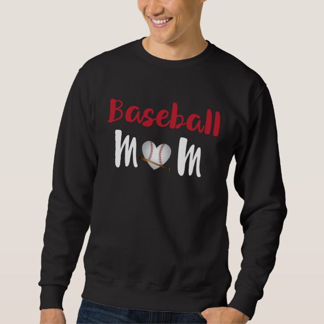 Moletom Cute Baseball Player Mom Heart Shape Baseball Fans (Frente)