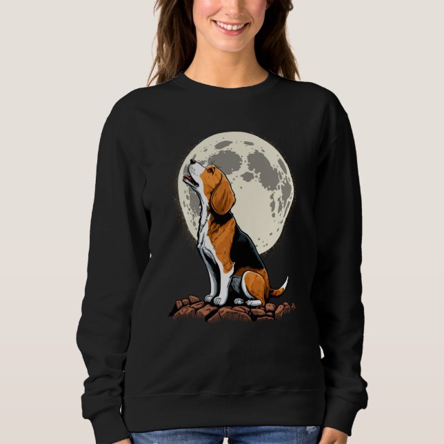 Moletom Cute Beagle Howling at the Moon Beagle Mom (Frente)