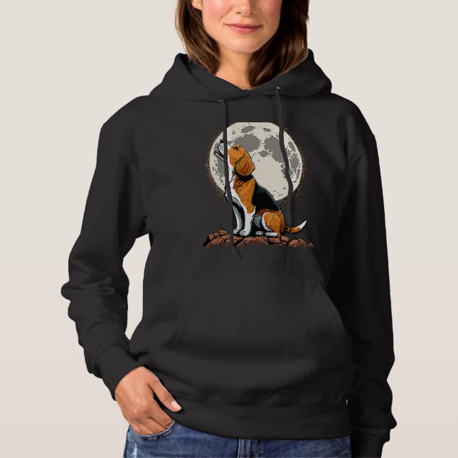 Moletom Cute Beagle Howling at the Moon  Beagle Mom (Frente)