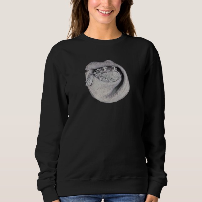 Moletom Cute Beardie Burrito Watercolor Bearded Dragon Pet (Frente)