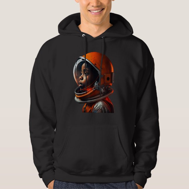 Moletom Cute Black Boy Wearing Spacesuit (Frente)