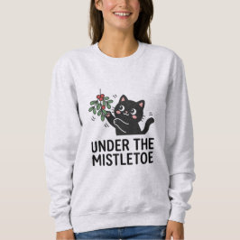 Moletom Cute Black Cat Plant Holiday Cartoon Christmas