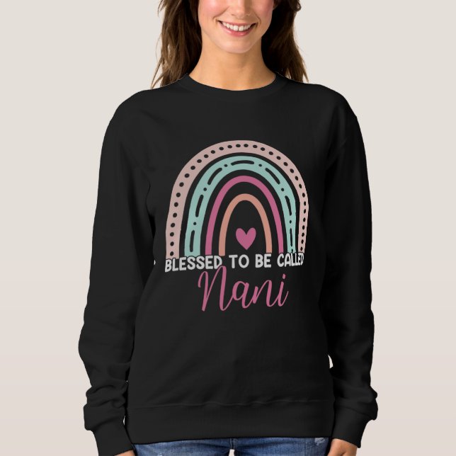 Moletom Cute Blessed To Be Called Nani Rainbow Mom Grandma (Frente)
