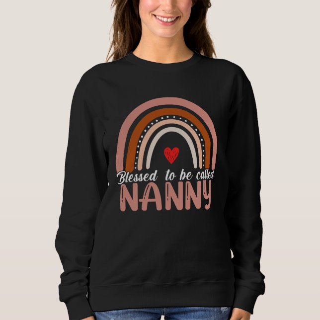 Moletom Cute Blessed To Be Called Nanny Rainbow Women Moth (Frente)