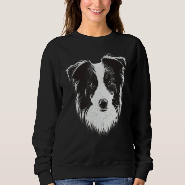 Moletom Cute Border Collie Face Design (Frente)