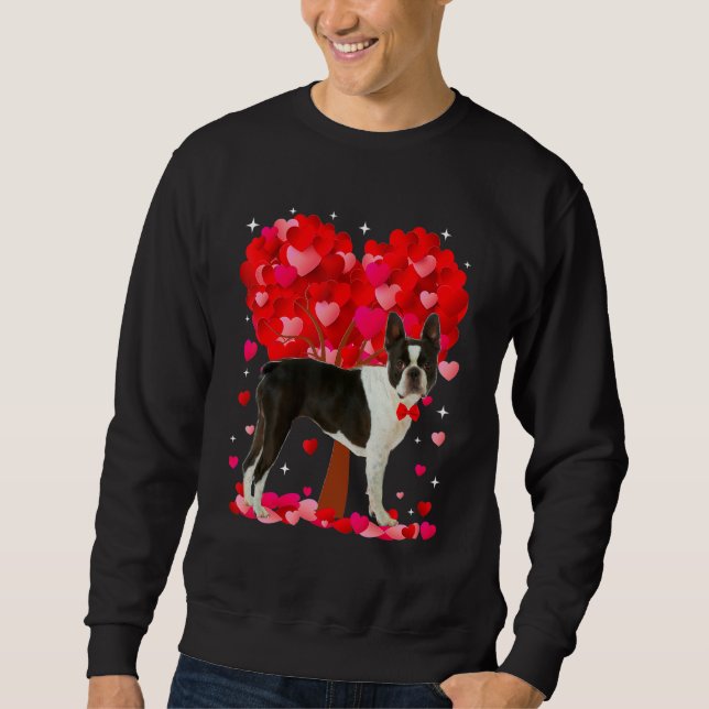 Moletom Cute Boston Terrier Dog Valentines Day Heart Puppy (Frente)