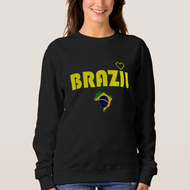 Moletom Cute Brazil Heart National South Latin America Wom (Frente)