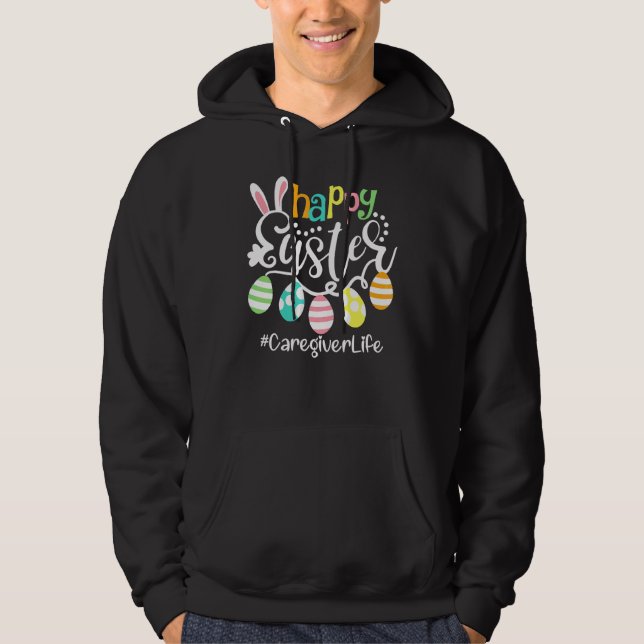 Moletom Cute Bunny Ovos Felz pascoa Cuidador (Frente)