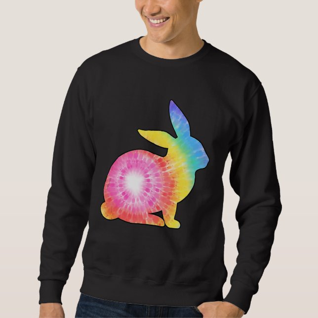 Moletom Cute Bunny Rabbit Tie Dye Bow Tie Easter Day Girls (Frente)