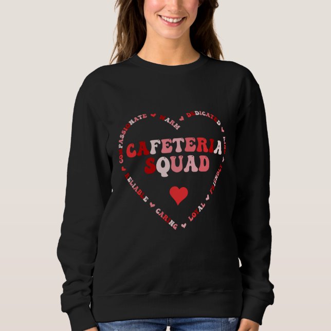Moletom Cute Cafeteria Squad Valentines Day Heart  1 (Frente)