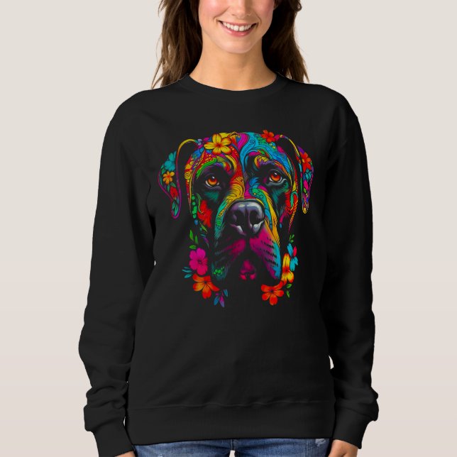 Moletom Cute Cane Corso Dog Flowers (Frente)