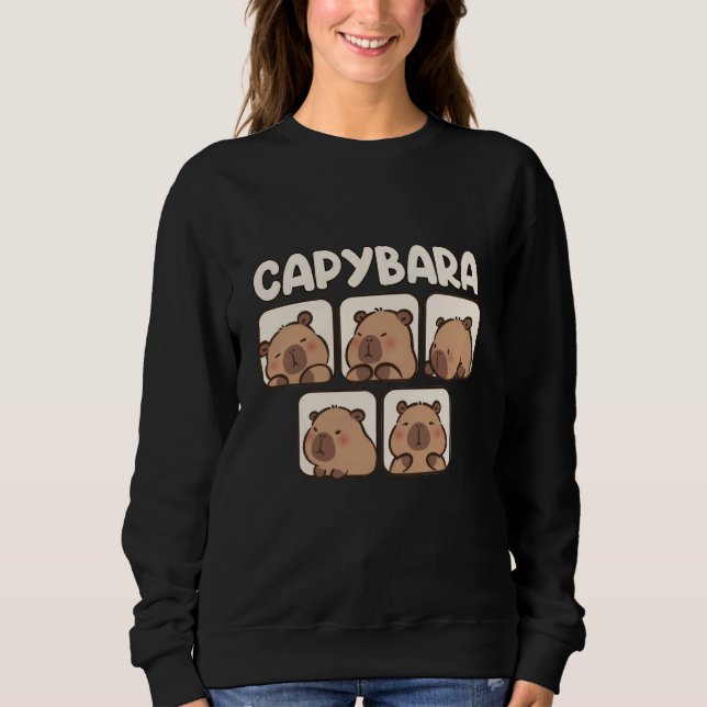 Moletom Cute Capybara Lover Women Girls Kids Kawaii Amine (Frente)