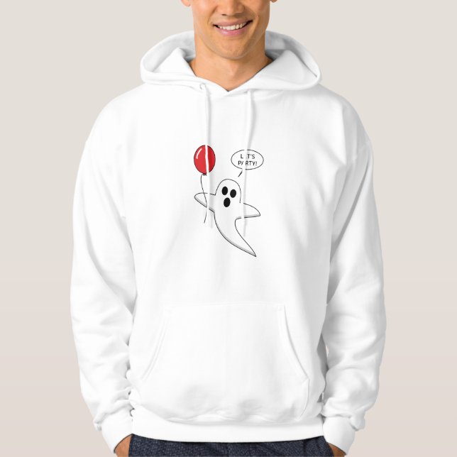 Moletom Cute Cartoon Ghost with Red Balloon (Frente)
