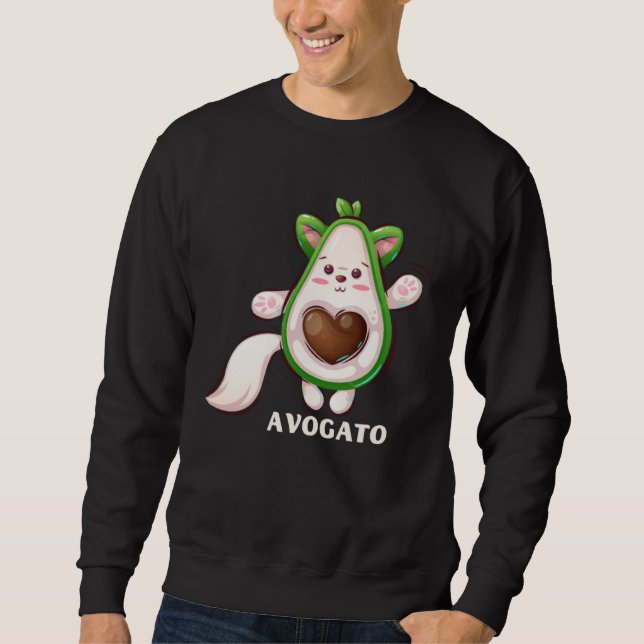 Moletom Cute Cat Avocado  Cat Lady Avogato Men Women (Frente)