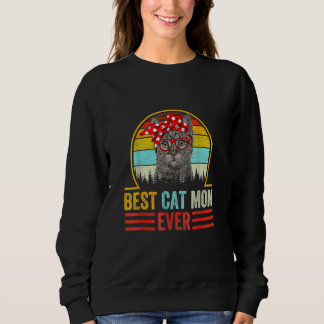 Moletom Cute Cat Best Cat Mom Ever Vintage 2022