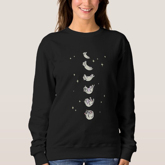 Moletom Cute Cat In Celestial Lunar Moon Phase  Cat (Frente)