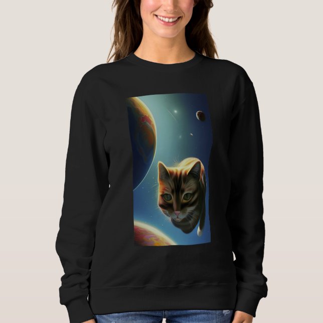 Moletom Cute Cat in Space (Frente)