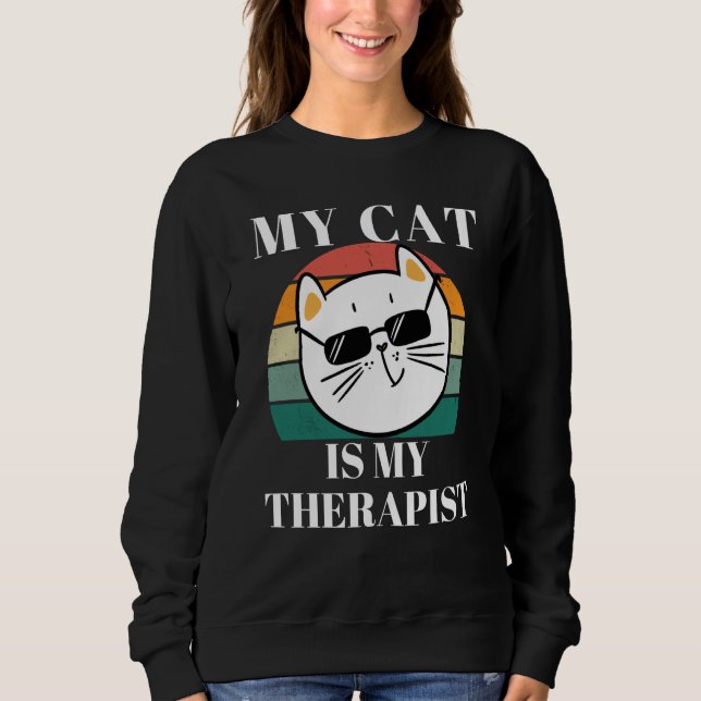 Moletom Cute Cat My Cat is My Therapist (Frente)