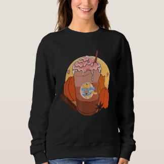Moletom Cute Cat Pumpkin Spice Coffee Latte Fall Autumn Se