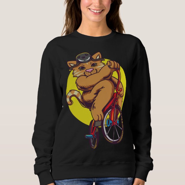 Moletom Cute cat riding a BMX bike (Frente)