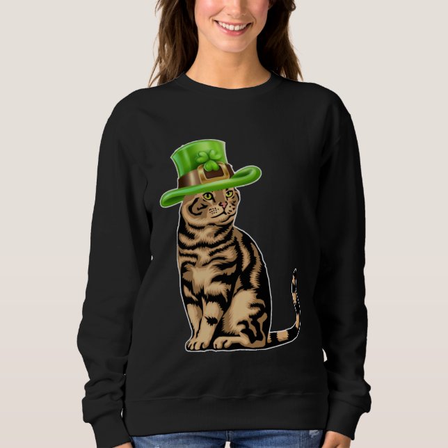 Moletom Cute Cat Saint Patrick Day  Happy St Kitten Day (Frente)