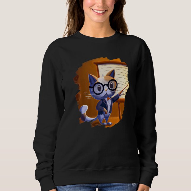 Moletom Cute Cat Teacher Kitten Professor School 2 (Frente)