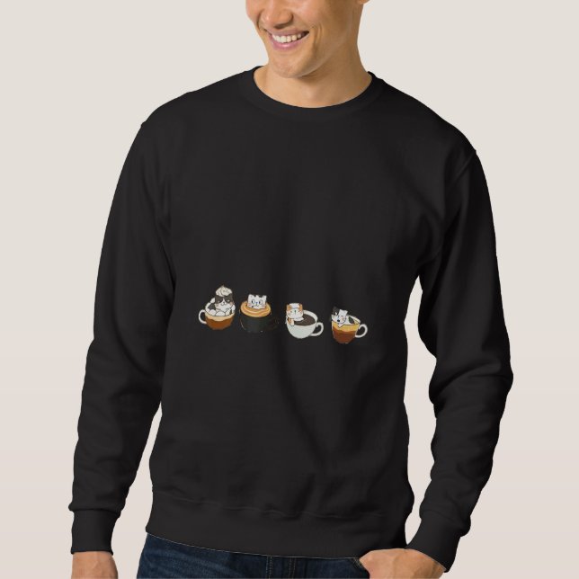 Moletom Cute Cats & Coffee Cup Graphic Cat Owner Coffee (Frente)