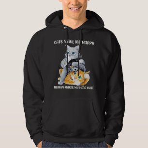 Moletom Cute Cats Make Me Happy Humans Make My Head Hurt C