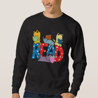 Moletom cute cats reading books librarian teacher graphic