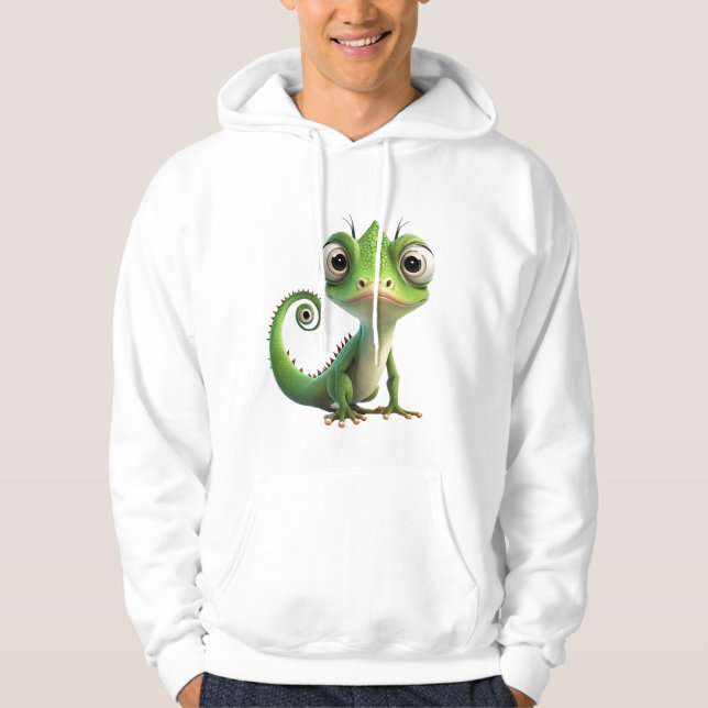 Moletom Cute Chameleon Pocket Hoodie - Bicho de Cartoons E (Frente)