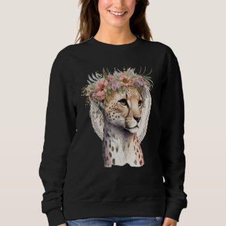 Moletom Cute Cheetah Flower Crown Boho Aesthetic