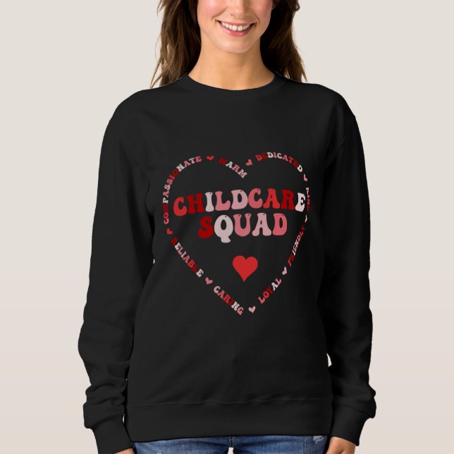 Moletom Cute Childcare Squad Valentines Day Heart (Frente)