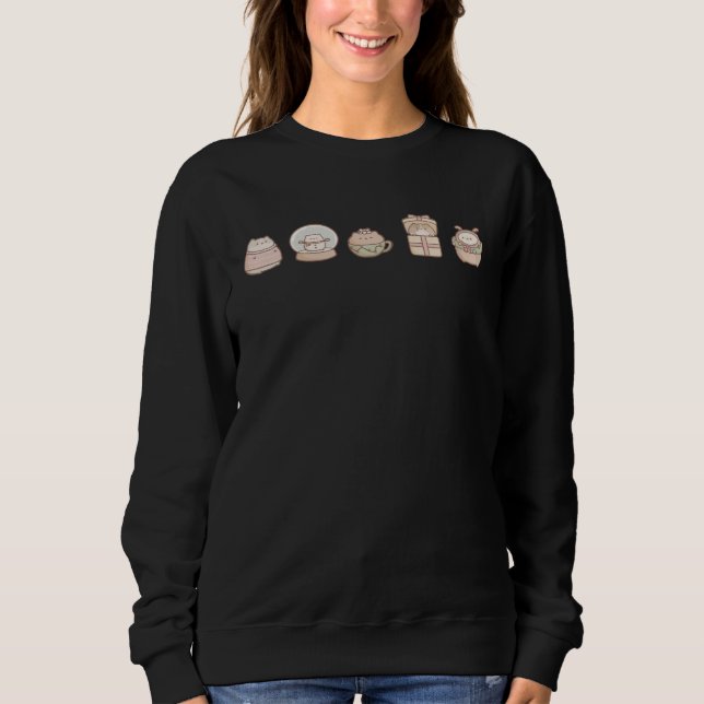 Moletom Cute Christmas Cats Snow Globe Hot Cocoa Sweater R (Frente)