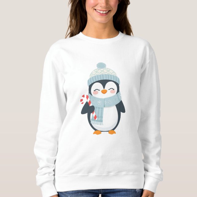 Moletom Cute Christmas Penguin Illustration  (Frente)