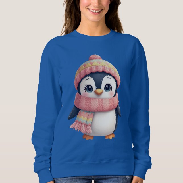 Moletom Cute Christmas Penguin Illustration (Frente)