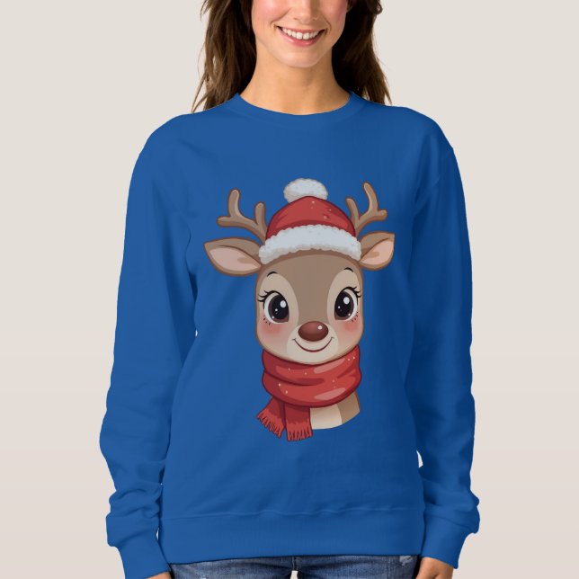 Moletom Cute Christmas Reindeer Cartoon  (Frente)