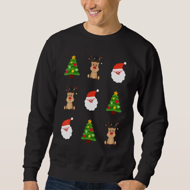 Moletom Cute Christmas Tree Santa Reindeer Merry Xmas Wome (Frente)