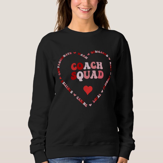 Moletom Cute Coach Squad Valentines Day Heart (Frente)