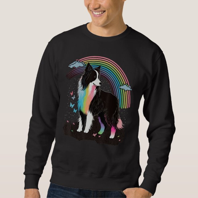 Moletom Cute Colorful Rainbow Border Collie (Frente)