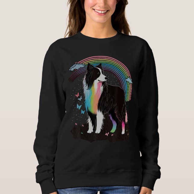 Moletom Cute Colorful Rainbow Border Collie (Frente)