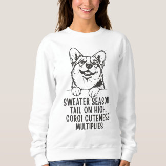 Moletom Cute Cozy Corgi Lover Sweatshirt for Fall & Winter